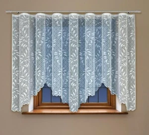 Net curtain window modern ready to hang up WHITE 140x300(cm)(55"x118") with tape - Picture 1 of 2