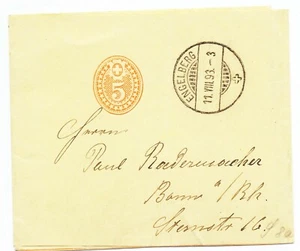 Envoltura de papelería postal Suiza 1893 H&G #10 Engelberg a Bonn - Imagen 1 de 3