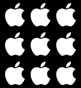 Small Apple logo Vinyl Decals Phone Laptop Small Stickers Apple Set of 9 - Picture 1 of 9