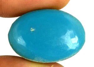 Natural Arizona Blue Turquoise Loose Gemstone Oval 26.15 Ct Certified L9165 - Picture 1 of 4
