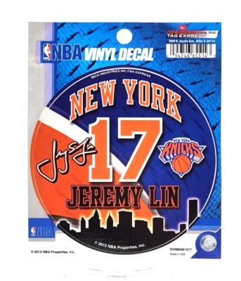 New York Knicks Die Cut Decal 2012 Jeremy Lin 17 - Image 1 of 4