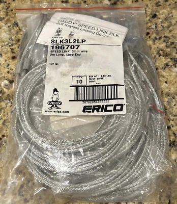 (10)- ERICO Speed Link 3mm Wire 2m LONG System SLK w/ Loop ERICO CADDY SLK3L2LP