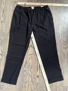 NWT Nordstrom's Open Edit Pants Women's L Cropped Black Elastic Waist Drawstring - Picture 1 of 17