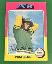 1975 Topps Baseball Card #510 Vida Blue Oakland A's EX