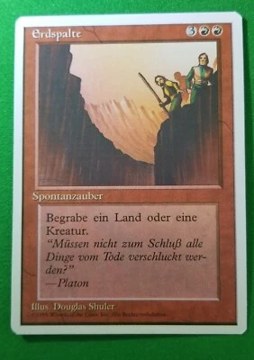 Erdspalte (Fissure) MTG Magic the Gathering White Border GERMAN WotC Unplayed - Image 1 of 2