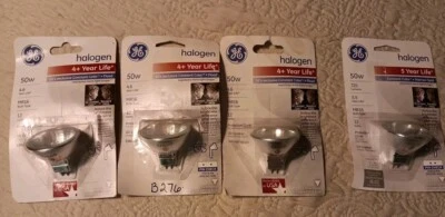 4 GE 50W MR16 12V 4 Year Life Bulbs. 3 Floods & 1 Spot Made In USA  - Image 1 of 4