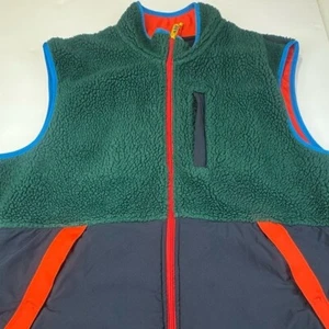 Tommy Hilfiger Vest Men's Size XL Botanical Green Hiker Sherpa Full Zip Hiking - Picture 1 of 15