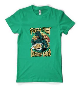 Pizzazilla Pizza First Destroy Later Godzilla Personalised Unisex Adult T Shirt - Picture 1 of 20
