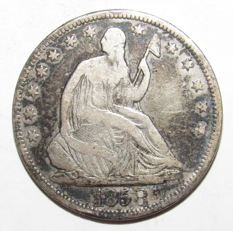 1858 Seated Liberty Half Dollar FINE (P50) Cover