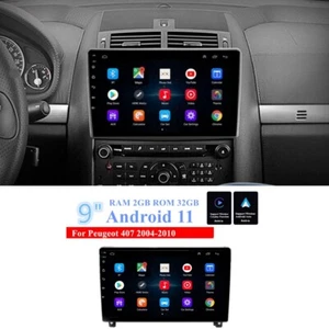 9''Android 11 Car Stereo Radio Navi GPS For Peugeot 407 2004-10 Support Carplay - Picture 1 of 24