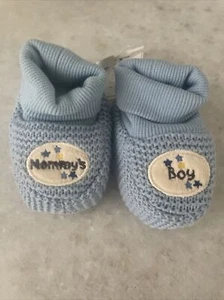 Baby Boy Booties Nicole Miller Brand Size0/3Months NEW Mommy's Boy - Picture 1 of 8