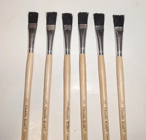 Chenille Kraft 12" Long Handle Easel Brush 1/2'' Wide 1 in Hair Set of 6 - Picture 1 of 2