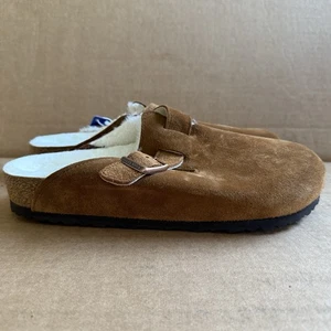 Birkenstock Men’s 43 (10-10.5) Boston Clogs Shearling Suede Leather Mink 1001140 - Picture 1 of 7