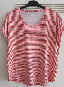 Lands End Shirt Gr. XL 44/46 Streifen Viskose Angeschnittener Kurzarm BW63cm - Bild 1 von 3