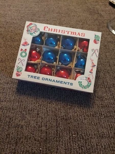 Vintage Box Of 12 Christmas Ornaments - Picture 1 of 4