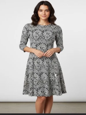 Eliza J A Line Midi Dress Lace Fit And Flare Party Dress Size 2 Modest Church - Image 1 of 4