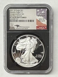 2021-W Silver Eagle NGC PF70 CONGRATULATION SET T-1 First Day Of Issue - Picture 1 of 3