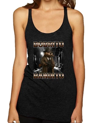 Camiseta sin mangas Bobrito Bandito Brainrot divertida gángster nutria en gabardina espalda deportiva Foto 1 de 2