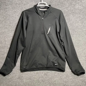 Nike Dri Fit Pullover Performance 1/4 Zip Mens Sz M Thumb Holes Fleece Lined - Picture 1 of 15
