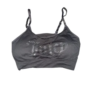 Juicy Couture Womens XL Black Rhinestone Bralette Adjustable Straps bra stretchy - Picture 1 of 5