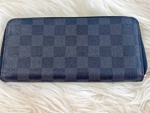 LOUIS VUITTON DAMIER Graphite Long Zippy Wallet VERTICAL M63095 Authentic Used - Picture 1 of 12