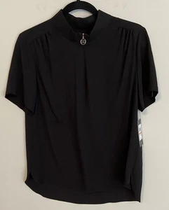 NWT Tommy Hilifiger Womens Semi Sheer Zip Front Top Tunic Small - Picture 1 of 3