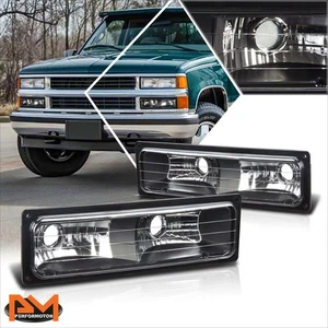 For 88-98 Chevy GMC C10 C/K Suburban GMT400 Bumper Light Turn Sinal Lamp Black - Picture 1 of 6