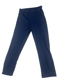 Lululemon In Movement Crop Leggings Womens 4 Navy Everlux 19" Yoga Capri Gym - Picture 1 of 7