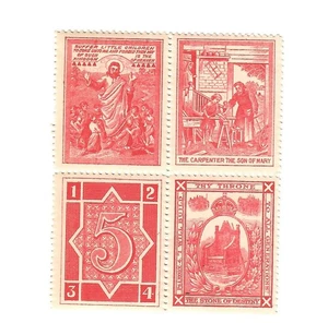 Großbritannien Schottische Sonntagsschule Briefmarken 1890er Zusammendruck Block Son of Mary - Bild 1 von 1