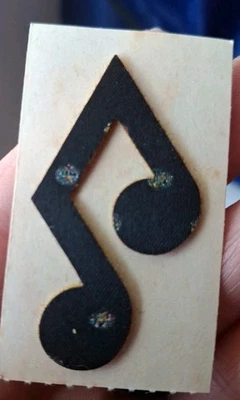 复古贴纸 Kessler 黑色 Dbl 音乐音符织物闪光耳钉 1 Mod,sat1-1 — 第 1/4 张图片