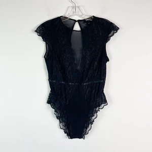 Body Bardot nuovo senza etichette nero ambrosia pizzo rete taglia L - Foto 1 di 9