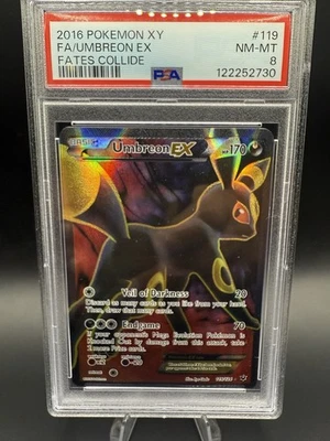 Umbreon EX (Full Art) 119/124 Fates Collide Holo PSA 8 Pokemon - Image 1 of 2