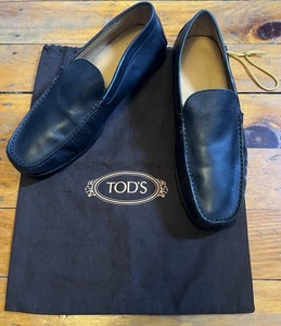 Tods Herren Freizeit Schwarz Leder Eckige Zehe Slipper Halbschuhe (8,5) + Tods Staubbeutel - Bild 1 von 17