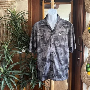 Nike Dri-Fit Camp Shirt Herren S Floral Schwarz Grau DO6165-012 Kurzarm Aloha - Bild 1 von 11