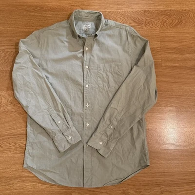 J.Crew Shirt Mens Medium Green Classic Stretch Secret Wash Organic Cotton Preppy - Image 1 of 4