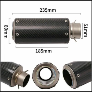 For Exhaust Muffler Pipe Silencer Tube Motor Carbon Silencer Tube ATV 51mm - Picture 1 of 4