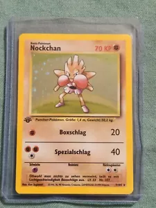1999 Pokemon GERMAN 1st Edition Base Set Nockchan - Hitmonchan Holo 7/102 - Picture 1 of 10