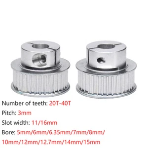 Polea de correa de distribución 3M 20T-40T paso 3 mm ancho de engranaje de rueda síncrono 11 mm/16 mm - Imagen 1 de 10