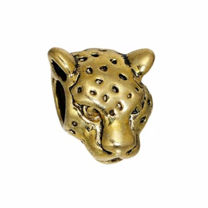 Großlochperle Modulperle Perle Leopard 13x12mm gold 2x #01.00280 - Bild 1 von 2