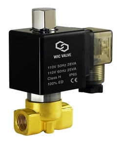 Electroválvula eléctrica de respuesta rápida de latón normalmente abierta de 1/4" pulgadas 110 V CA - Imagen 1 de 4