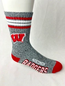 Wisconsin Badgers Got Marbled Quarter Socks Large - Picture 1 of 1