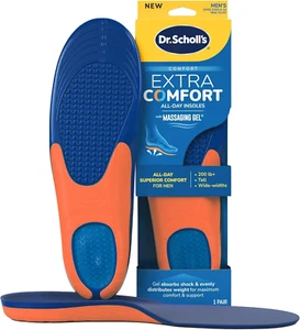Extra Comfort Support Insoles for Men – Massaging Gel Arch Support, Size 8-14 - Picture 1 of 9