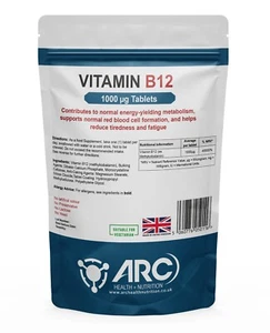 Methylcobalamin 1000mcg Vitamin B12 Supplement Tablets, Men & Women, Made in UK - Picture 1 of 11