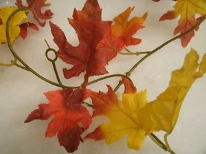 Fall Thanksgiving Artificial Weathered Maple Leaf Mix Garland - 12 feet - Picture 1 of 2