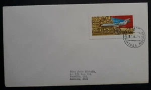 1974 Soviet Union Cover ties 6K Soviet Civil Aviation stamp cd Antartica  - Picture 1 of 2