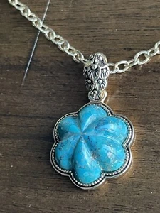 NEW Barse Bronze Turquoise Pendant Chain Necklace 19” - Picture 1 of 9