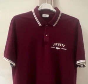 Rare Lacoste embroidered logo men's polo top shirt - Picture 1 of 6