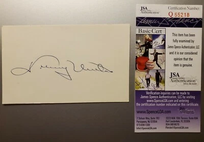 JOHNNY UNITAS AUTO Signed INDEX CARD BALTIMORE COLTS JSA Authenticated HOF - Image 1 of 4
