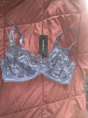 Charnos Pewter Blue Full Cup Bra size 34D sexy Romantic Gift BNWT Underwired - Image 1 of 4