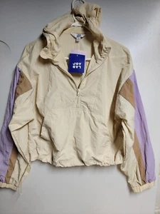 Joy Lab Women's Windbreaker Pullover With Hooded Design Size XXL Ivory/Multi  - Picture 1 of 4